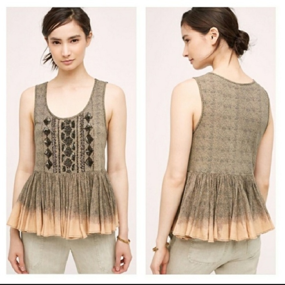 Anthro Akemi + Kin Suva Swing Peplum Top E28
